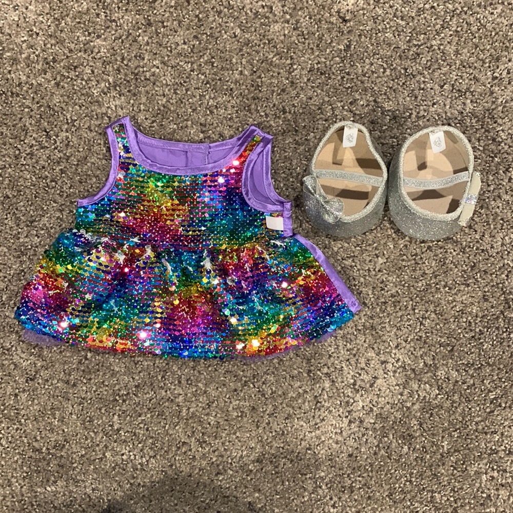 Sequin Build A Bear Dress with Shoes